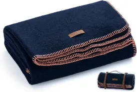 100% Wool Blanket, 48" x 62", Warm, Thick, Washable, Military Wool Blanket, Great for Camping, Outdoors, Sporting Events, Survival KitsNavy