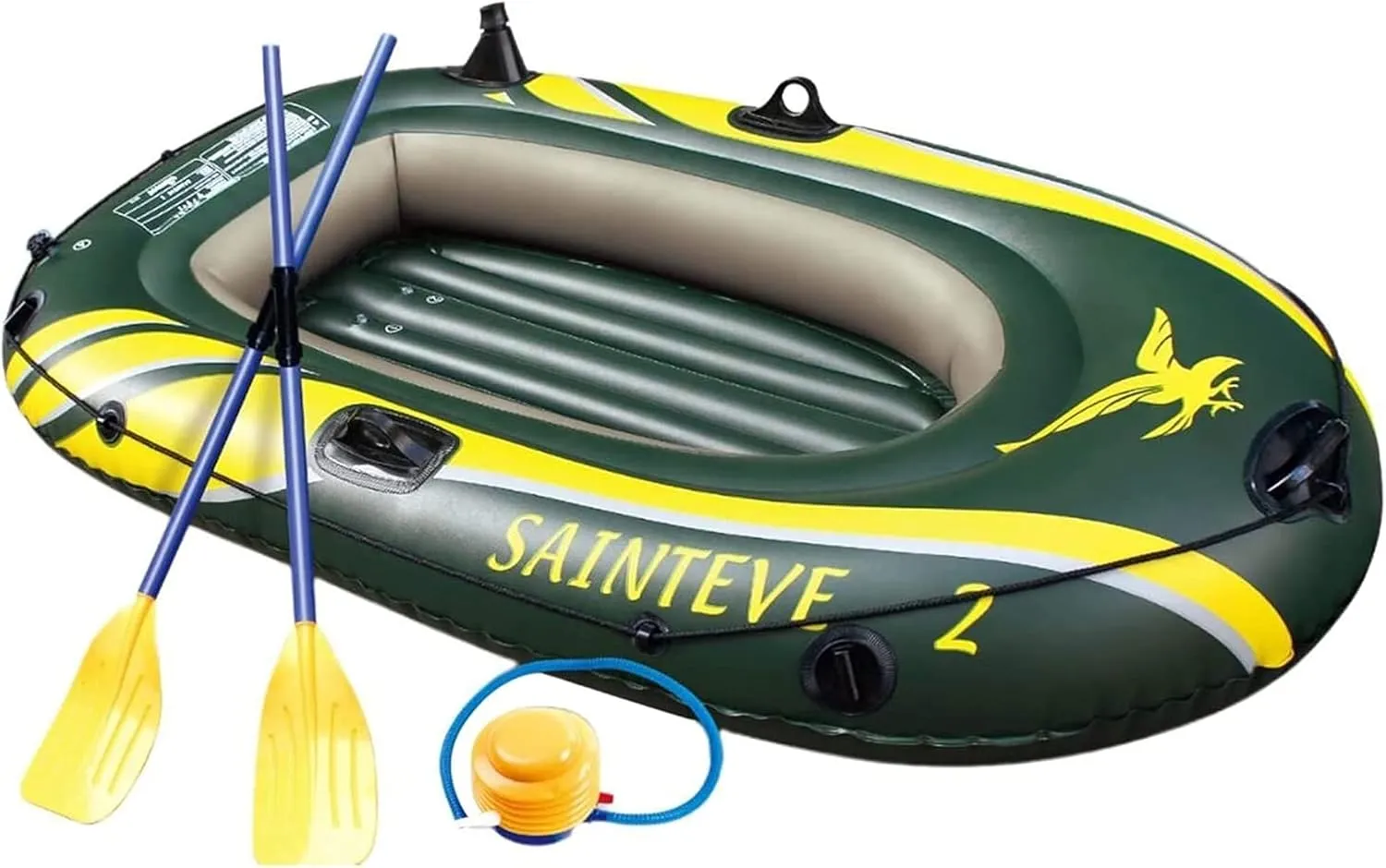 2 Person Inflatable Boat - Thicken Raft Kayak Assault Rubber Boats,Wear-Resisting Hovercraft Dinghies for Fishing,Entertainment 3 Kayak Water Sports