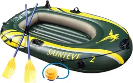 2 Person Inflatable Boat - Thicken Raft Kayak Assault Rubber Boats,Wear-Resisting Hovercraft Dinghies for Fishing,Entertainment 3 Kayak Water Sports
