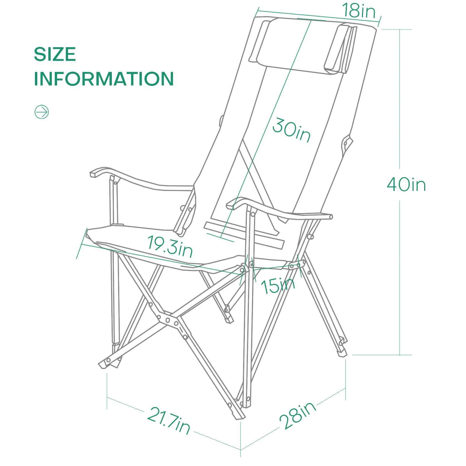 600D Oxford Heavy Duty Portable Camping Chair Lightweight Support