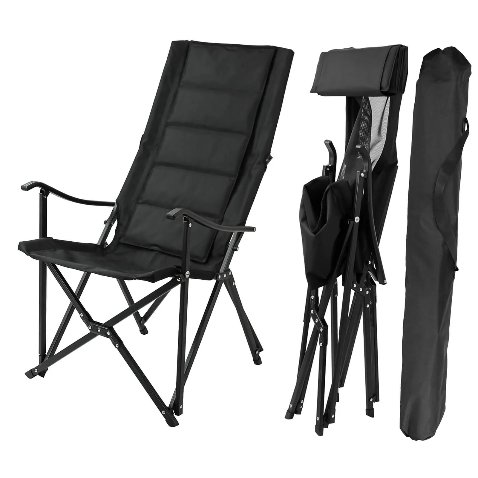 600D Oxford Heavy Duty Portable Camping Chair Lightweight Support