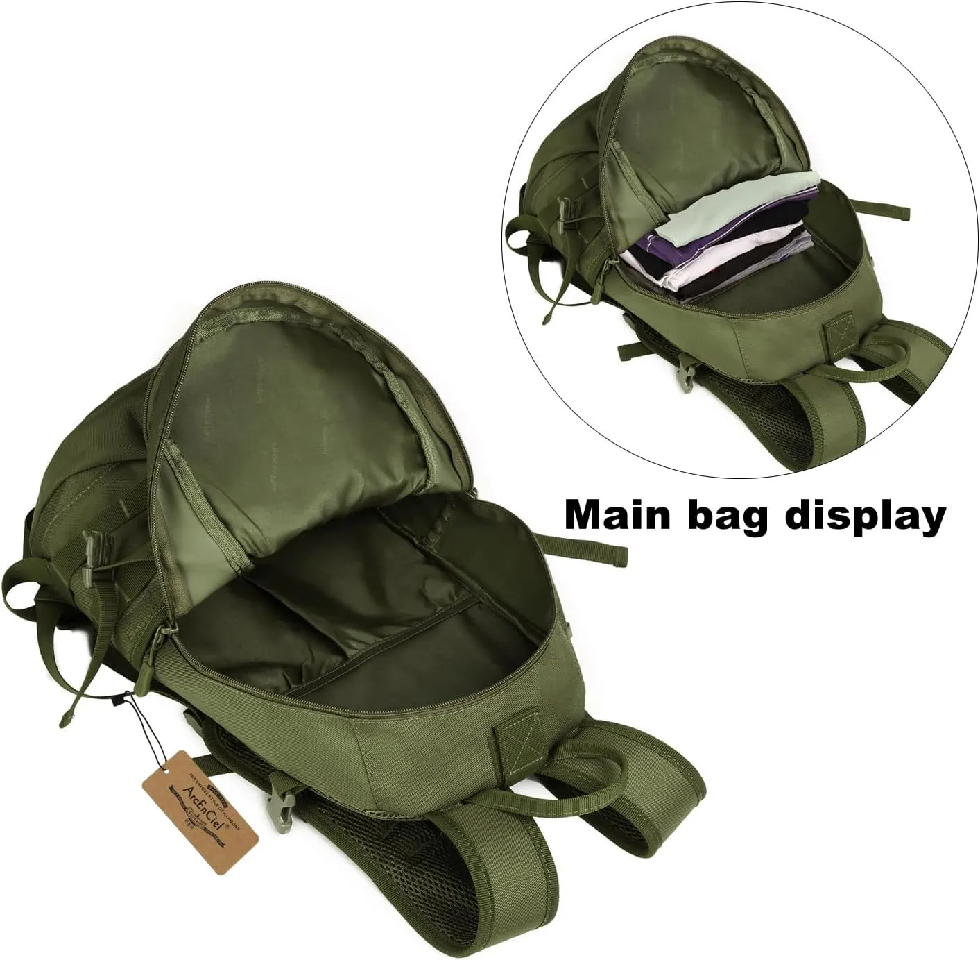 ArcEnCiel 15L Motorcycle Backpack Tactical Bag Rucksacks for Outdoor Camping Trekking Hunting with Patch