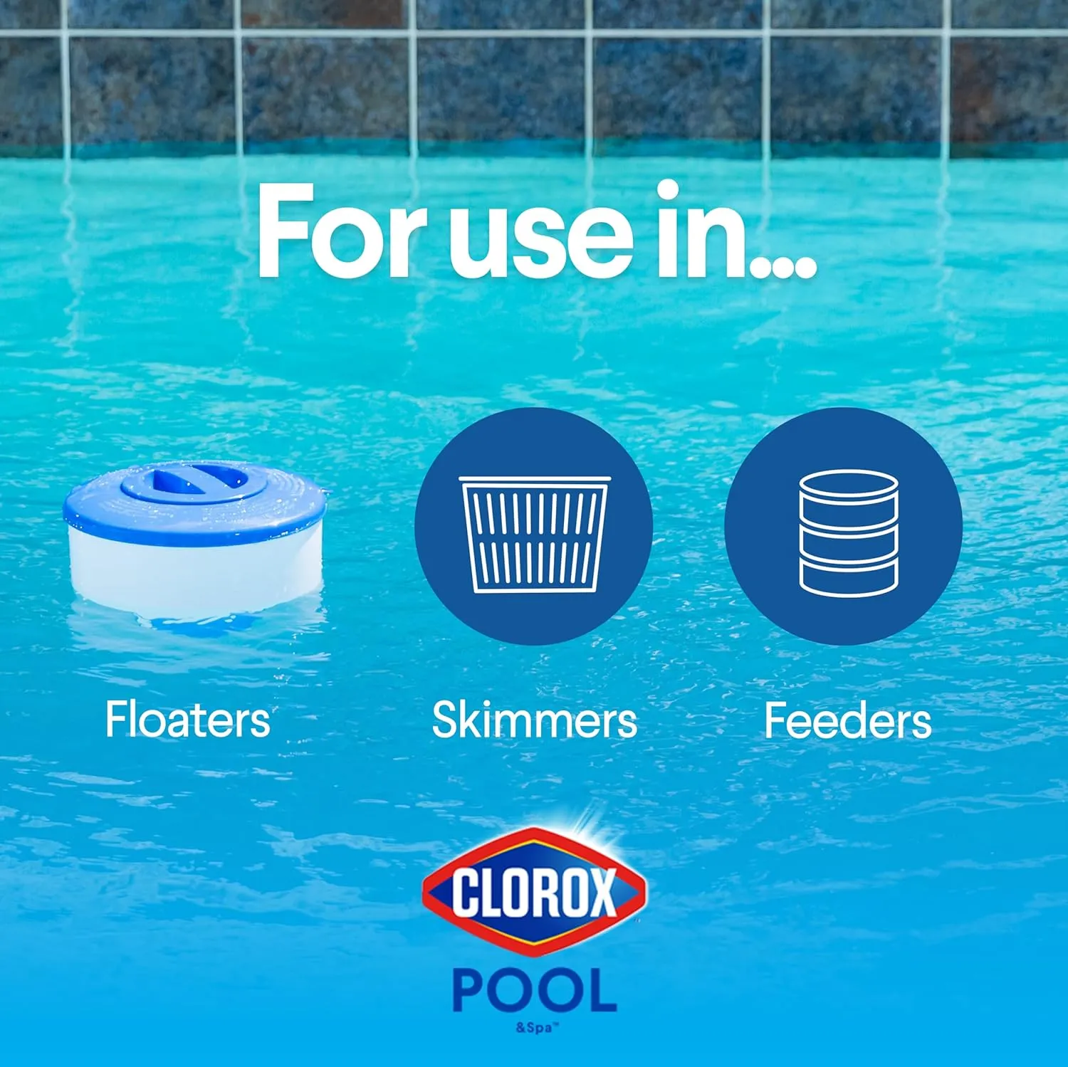 Clorox Pool&Spa XTRABLUE 3 Chlorinating Tablets, Individually Wrapped, Kills Bacteria & Stops Algae (5 LB)