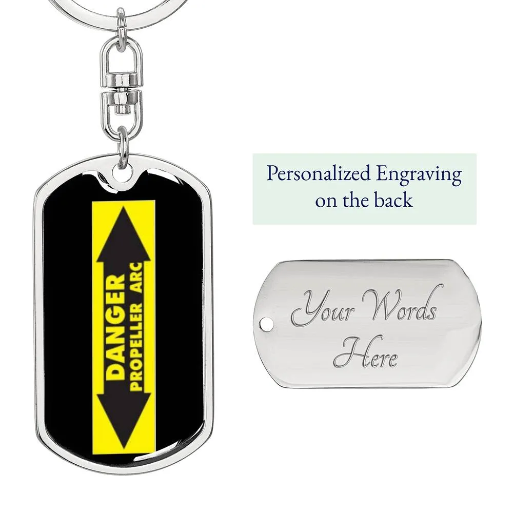 Danger Propeller Arc Pilot's Keychain, Ultralight Pilot Keychain, Gift For Paramotor Pilot