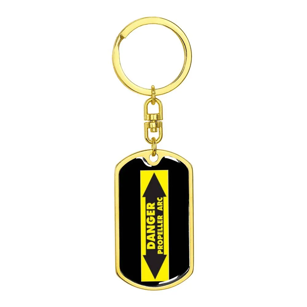 Danger Propeller Arc Pilot's Keychain, Ultralight Pilot Keychain, Gift For Paramotor Pilot