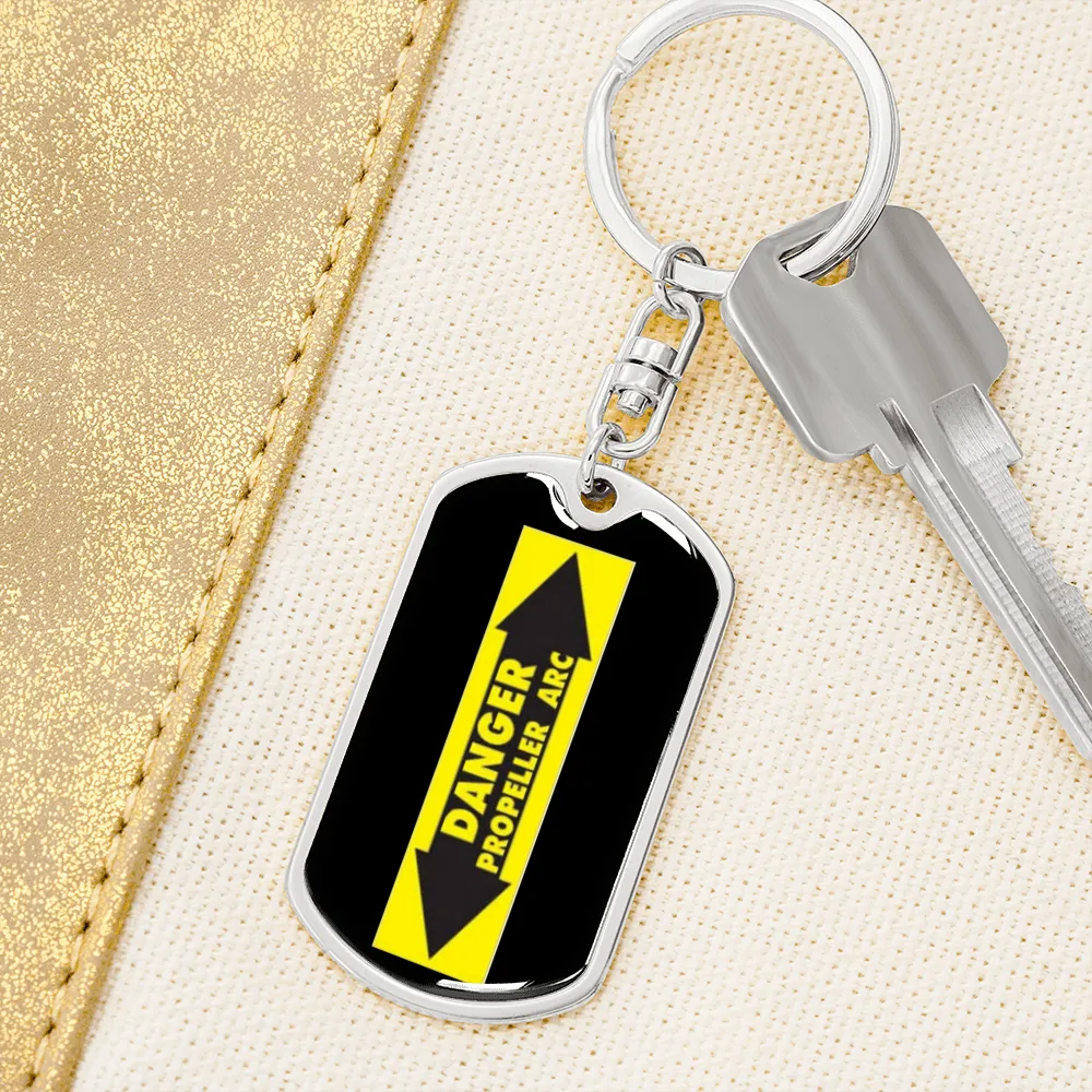 Danger Propeller Arc Pilot's Keychain, Ultralight Pilot Keychain, Gift For Paramotor Pilot