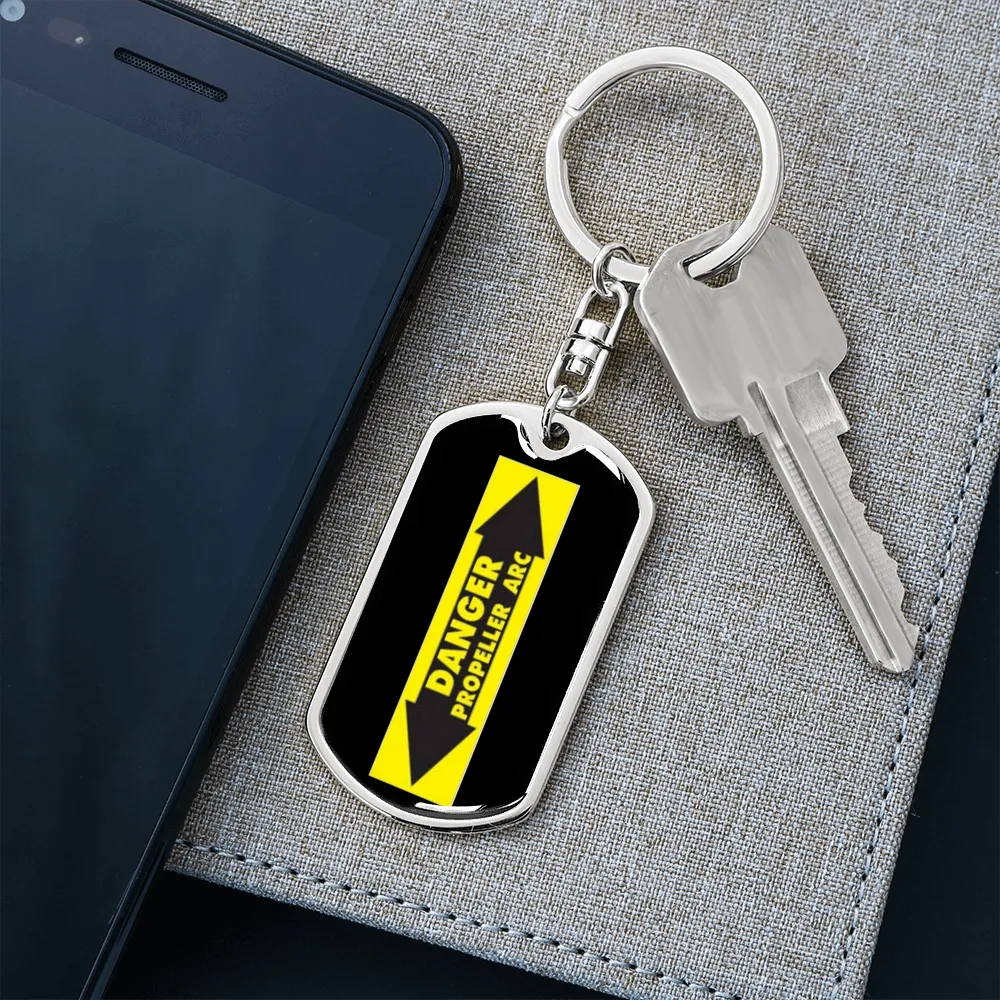 Danger Propeller Arc Pilot's Keychain, Ultralight Pilot Keychain, Gift For Paramotor Pilot