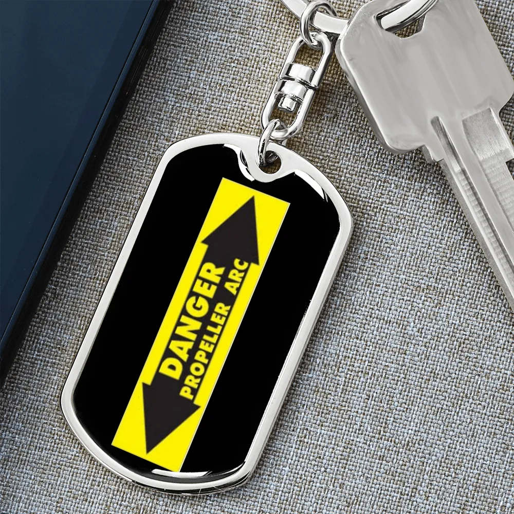 Danger Propeller Arc Pilot's Keychain, Ultralight Pilot Keychain, Gift For Paramotor Pilot