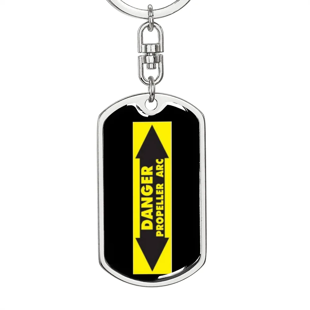 Danger Propeller Arc Pilot's Keychain, Ultralight Pilot Keychain, Gift For Paramotor Pilot