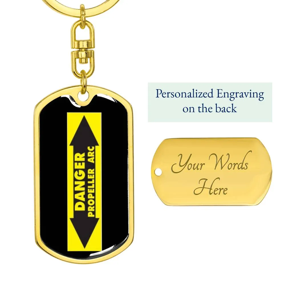 Danger Propeller Arc Pilot's Keychain, Ultralight Pilot Keychain, Gift For Paramotor Pilot