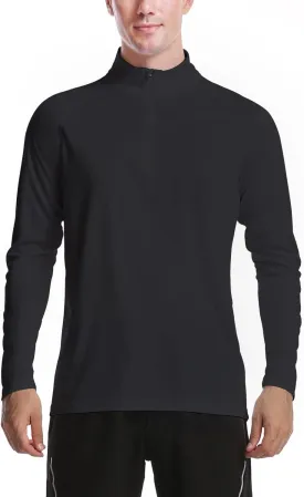 DAYOUNG Mens Zip Pullover UPF 50  Sun Protection Long Sleeve Hiking Fishing Outdoors Performance T-Shirt