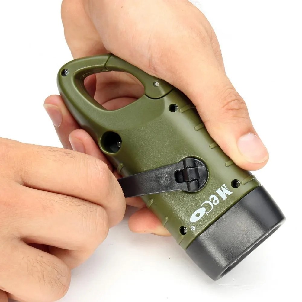 Emergency Rechargeable Hand Crank Dynamo Solar LED Flashlight