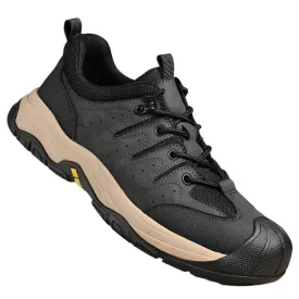 Genuine Leather Men's Hiking Sneakers–Handmade High-Quality Casual Walking Shoes