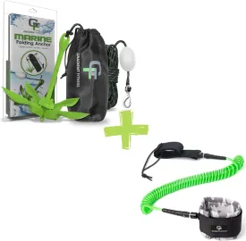 Gradient Fitness Kayak Anchor, Paddle Board Anchor, Small Boat and Canoe Anchors, Jet Ski Anchor, PWC Anchor | Ankle Surfboard Leash, Boogie Board Leash, Paddle Board (SUP) Strap Leash