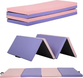 Gymnastics Tumbling Mats Gymnastics Mat Portable Foldable Tumbling Mat Thick PU Leather Exercise Mat Yoga Mat with Carrying Handles for home Workout outdoor Yoga Gymnastics