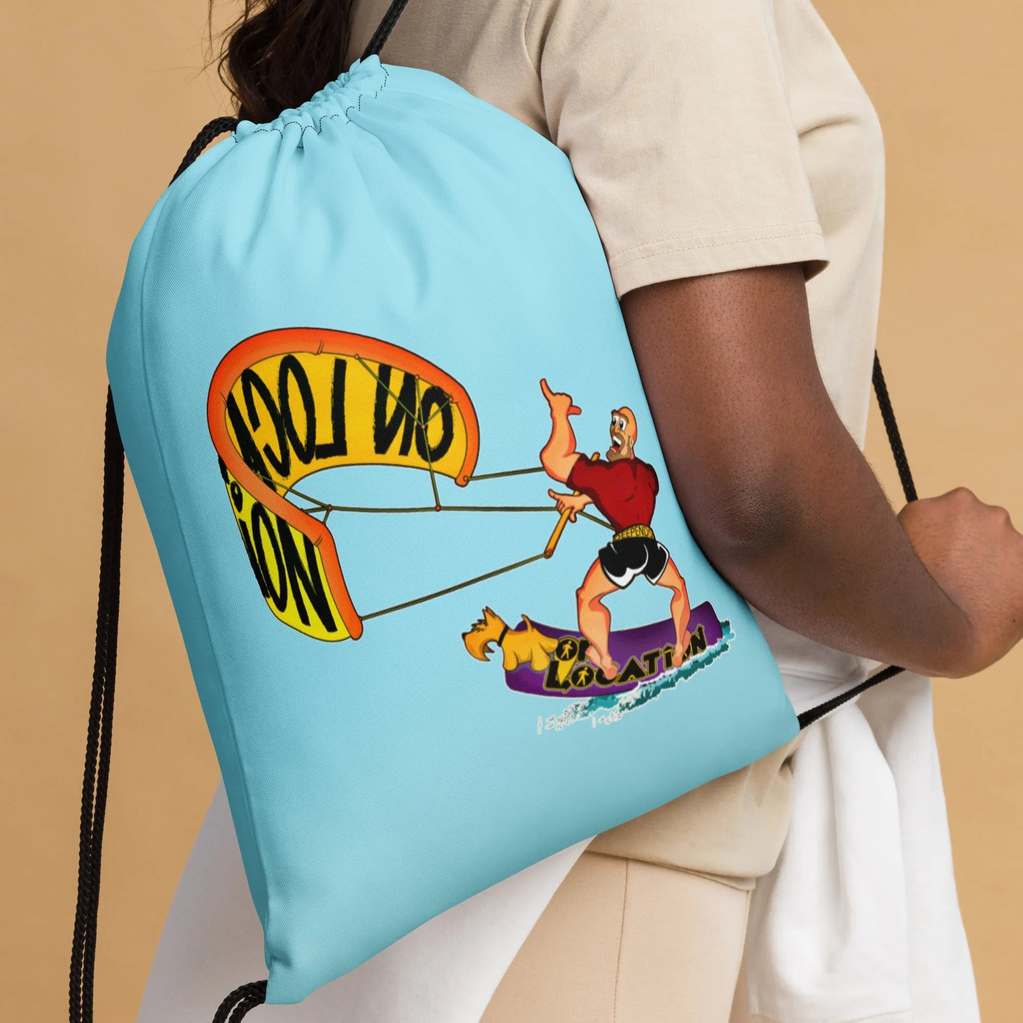 Kiteboarding Drawstring Bag (sky blue)