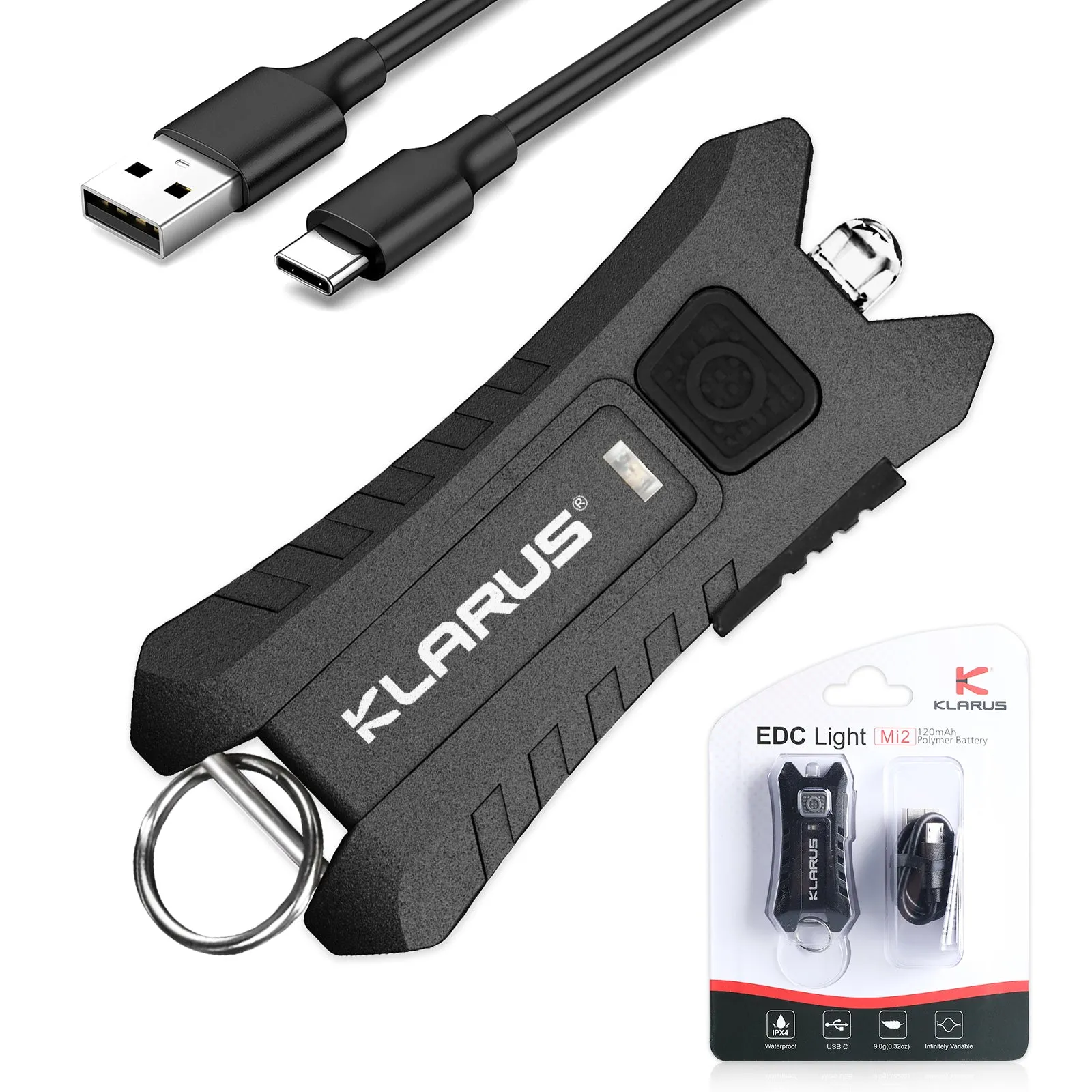 KLARUS Mi2 40 Lumens EDC Flashlight Keychain Flashlight Small Flashlight