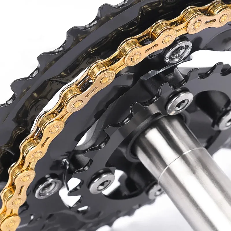 Lebycle Mountain Bike Aluminum Alloy Crankset 170mm 27/30 Speed 24-32-42T 3 Gear Hollow One Piece Sprocket MTB Crank Bike Parts