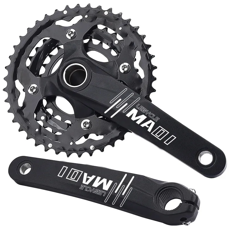 Lebycle Mountain Bike Aluminum Alloy Crankset 170mm 27/30 Speed 24-32-42T 3 Gear Hollow One Piece Sprocket MTB Crank Bike Parts