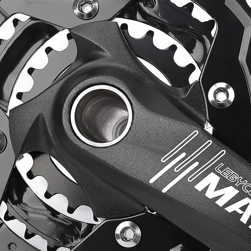 Lebycle Mountain Bike Aluminum Alloy Crankset 170mm 27/30 Speed 24-32-42T 3 Gear Hollow One Piece Sprocket MTB Crank Bike Parts