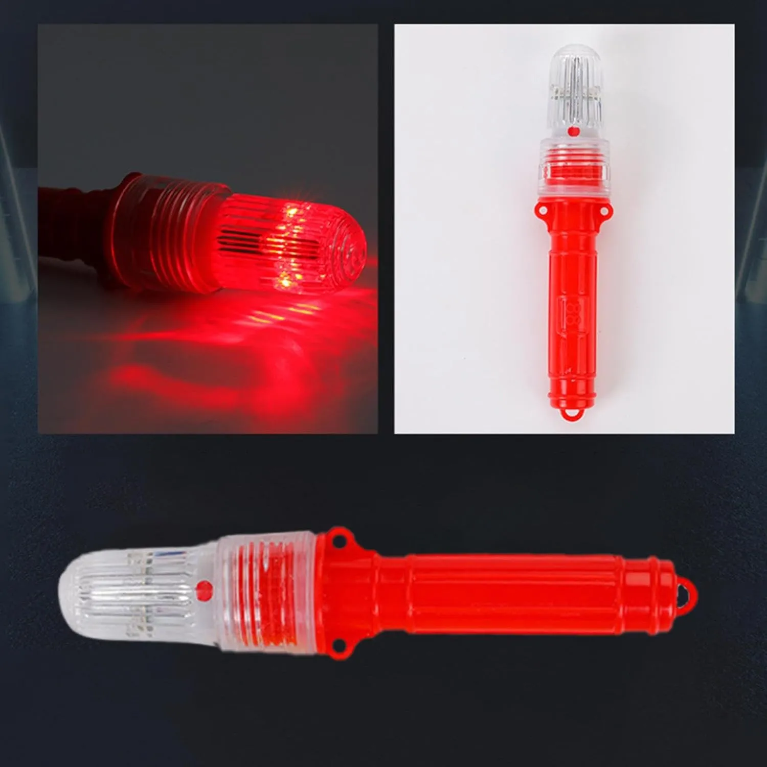 Marine Flares, Boat Safety Kit Coast Guard Approved, Waterproof Fishing Boat Flares, Safety Kit Visual Signal Light-Controlled for Fishing Nets, Buoys & Boats (3 Pcs Red)