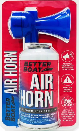 Marine Safety Air Horn, Very Loud Handheld Fog Horn, Large Compressed Can 3.5oz for Boating and Walking Safety