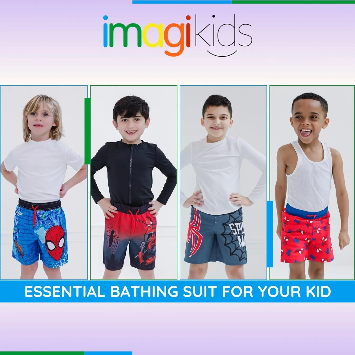 Marvel UPF 50  Swim Trunks Bathing Suit Toddler to Big Kid Sizes (2T - 18-20)