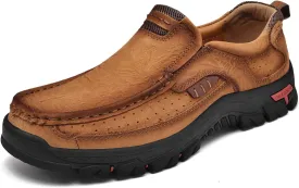 Men Casual Shoes Leather Slip On Loafers Walking Shoes for Work Office Dress Outdoor
