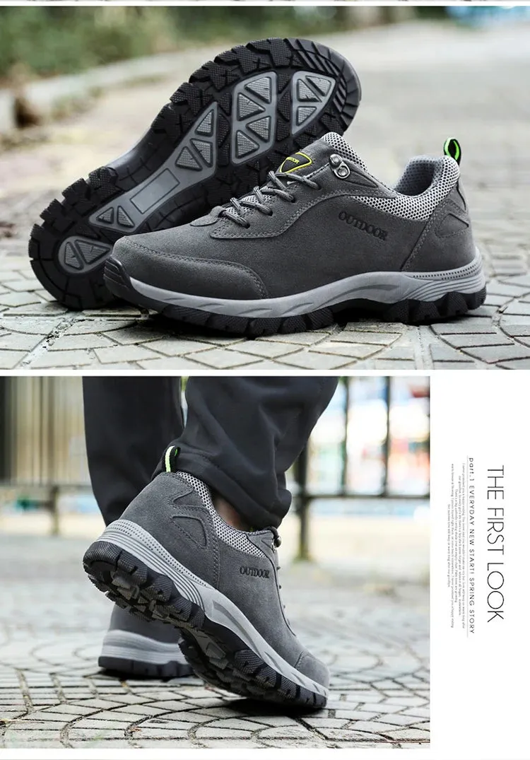 New Original Men's Outdoor Suede Leather Hiking Shoes Travel Hiking Shoes Hunting Shoes Hiking Trail Jogging Shoes Large Size 49