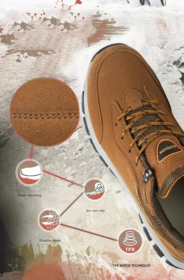New Original Men's Outdoor Suede Leather Hiking Shoes Travel Hiking Shoes Hunting Shoes Hiking Trail Jogging Shoes Large Size 49