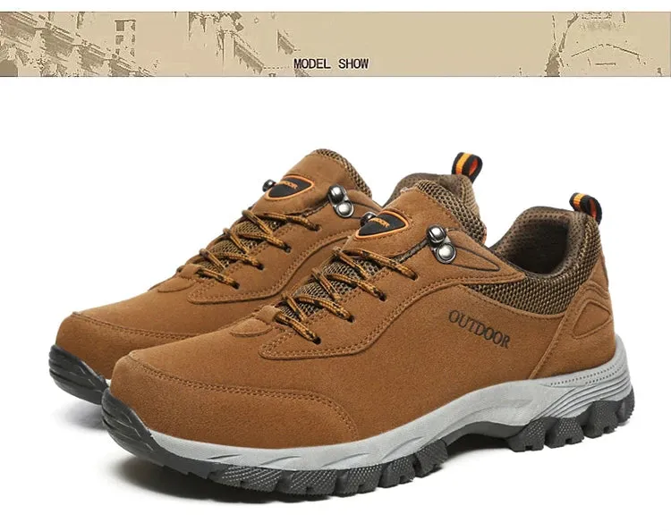 New Original Men's Outdoor Suede Leather Hiking Shoes Travel Hiking Shoes Hunting Shoes Hiking Trail Jogging Shoes Large Size 49