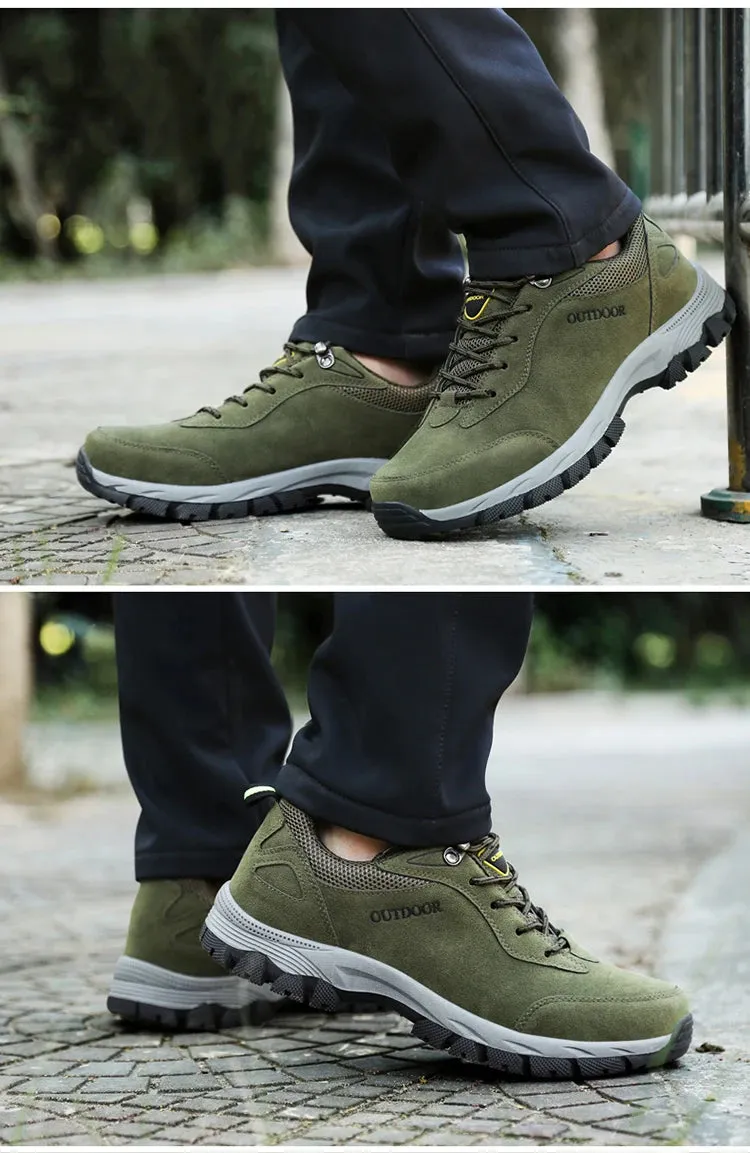 New Original Men's Outdoor Suede Leather Hiking Shoes Travel Hiking Shoes Hunting Shoes Hiking Trail Jogging Shoes Large Size 49