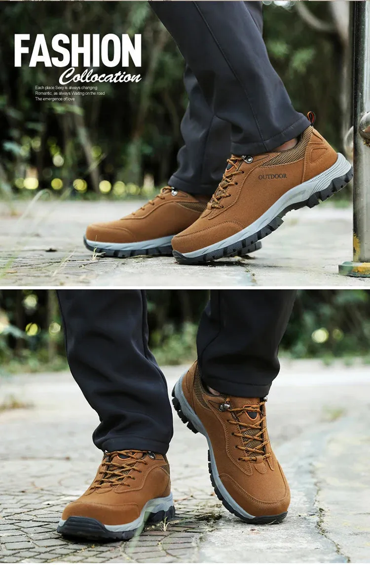 New Original Men's Outdoor Suede Leather Hiking Shoes Travel Hiking Shoes Hunting Shoes Hiking Trail Jogging Shoes Large Size 49