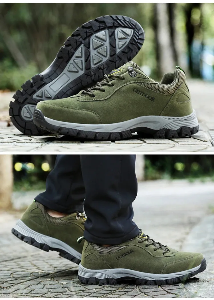 New Original Men's Outdoor Suede Leather Hiking Shoes Travel Hiking Shoes Hunting Shoes Hiking Trail Jogging Shoes Large Size 49