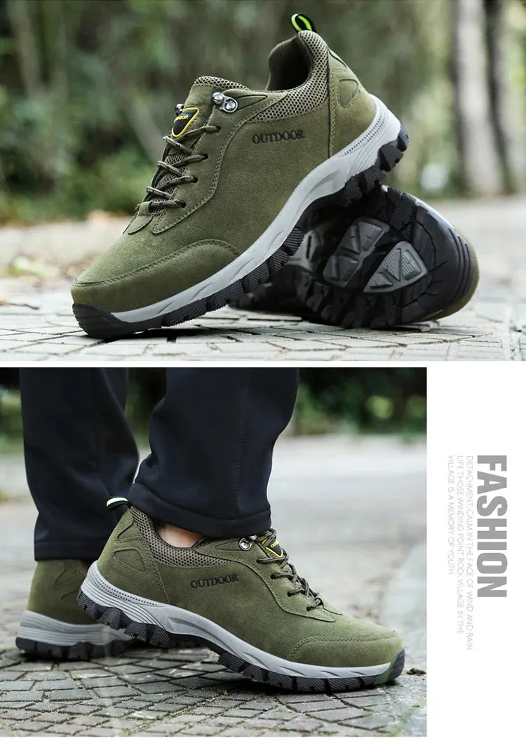 New Original Men's Outdoor Suede Leather Hiking Shoes Travel Hiking Shoes Hunting Shoes Hiking Trail Jogging Shoes Large Size 49