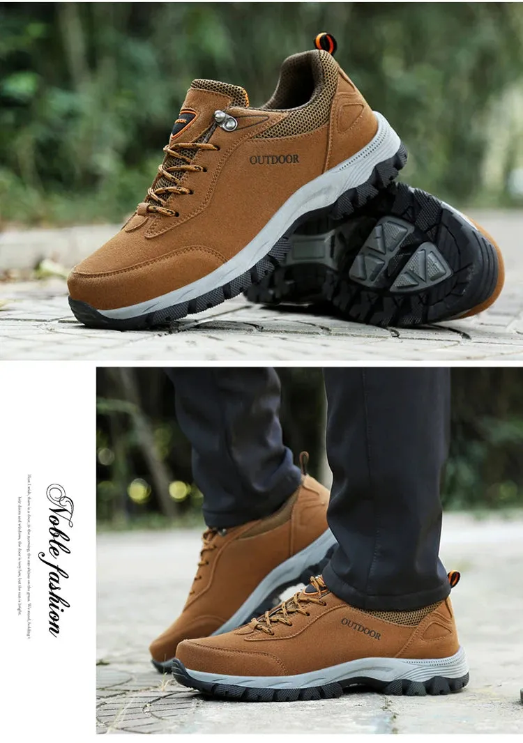 New Original Men's Outdoor Suede Leather Hiking Shoes Travel Hiking Shoes Hunting Shoes Hiking Trail Jogging Shoes Large Size 49