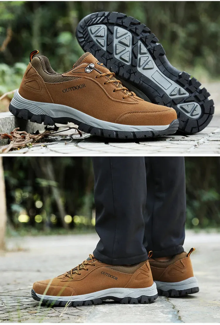 New Original Men's Outdoor Suede Leather Hiking Shoes Travel Hiking Shoes Hunting Shoes Hiking Trail Jogging Shoes Large Size 49
