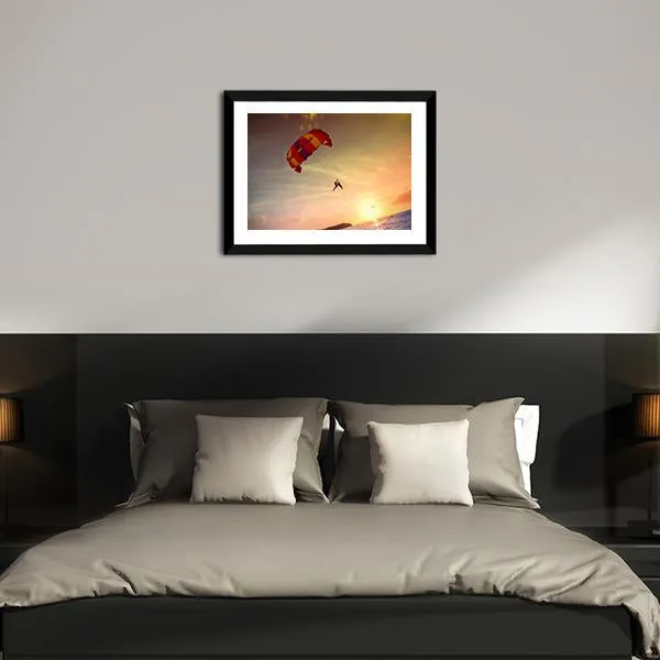 Paragliders At Sunset  Malaysia Canvas Wall Art