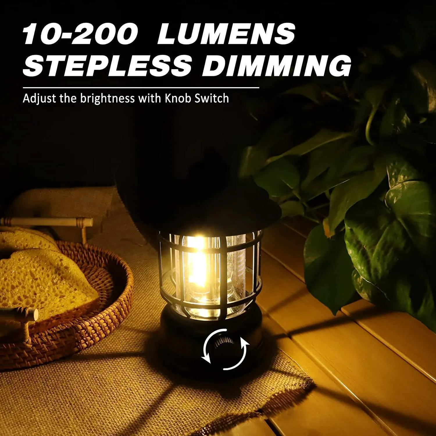 Rechargeable Stepless Dimming COB Portable Light