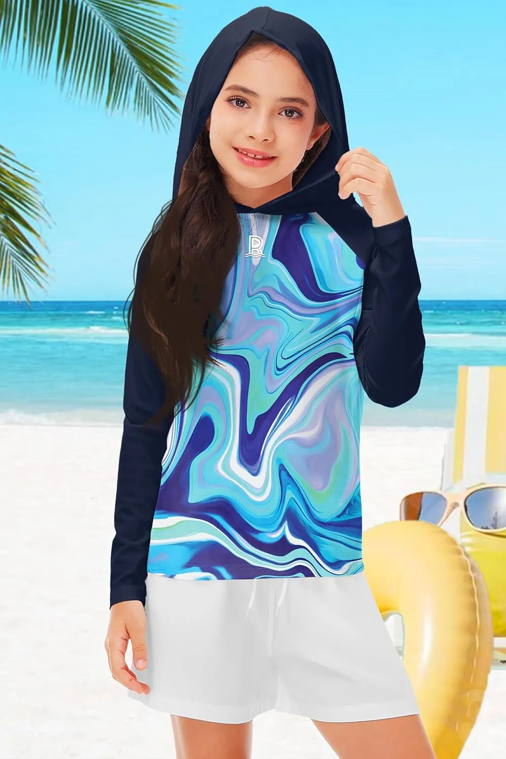 Remimi Kids Sun Shirt Rash Guard Quick Dry Sun Protection Athletic Hoodie Hiking Shirts 3-12 Years