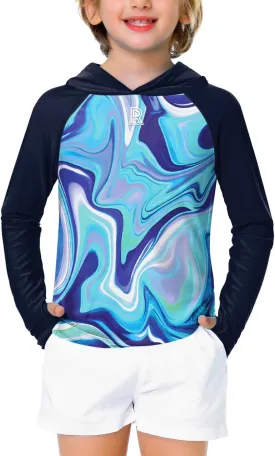 Remimi Kids Sun Shirt Rash Guard Quick Dry Sun Protection Athletic Hoodie Hiking Shirts 3-12 Years