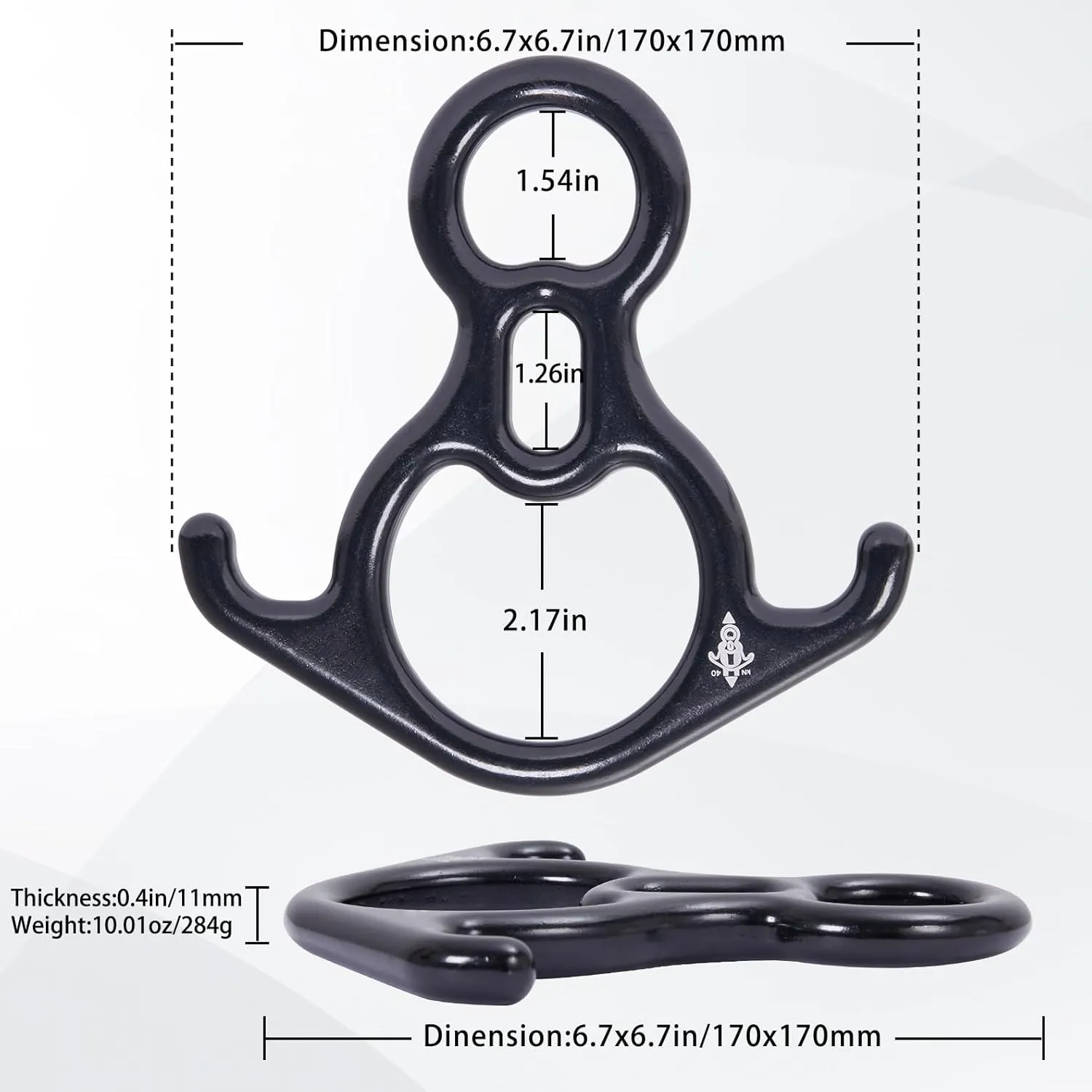 Rescue Figure 8 Descender, Climbing Rappelling Gear, for Mountaineering, High Rescue, Aluminum