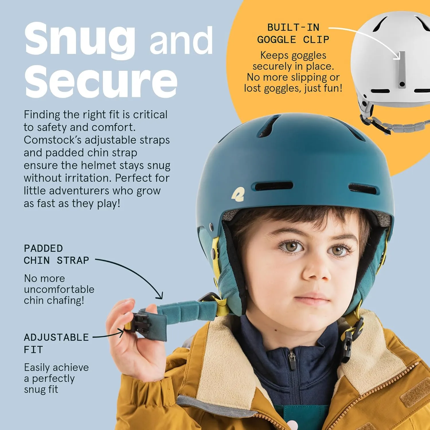 Retrospec Comstock Youth Ski & Snowboard Helmet for Kids - Durable ABS Shell, Protective EPS Foam & Cooling Vents - Adjustable Fit for Boys & Girls