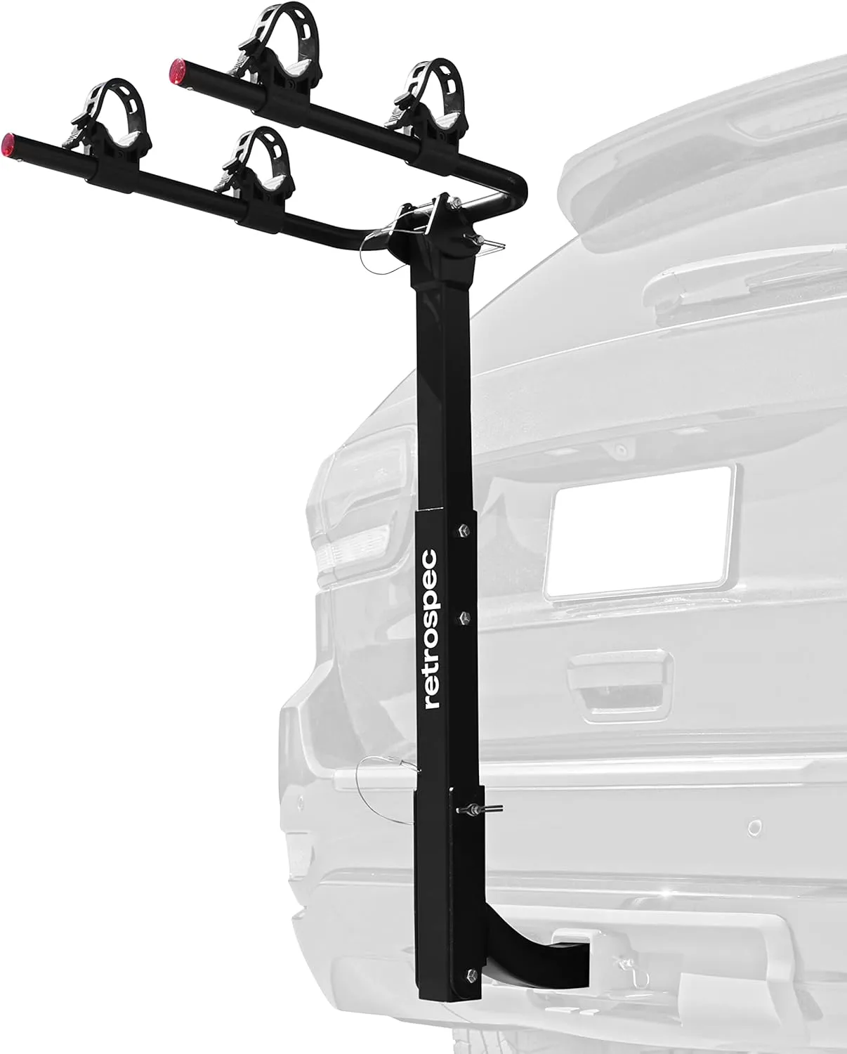 Retrospec Lenox 2-5 - Bike Hitch Rack for Cars, Trucks, SUVs with 2 Hitch | Foldable Steel Frame with Anti-Rattle Adapter, Tie Down Cradles and Straps - Fits Most Frames