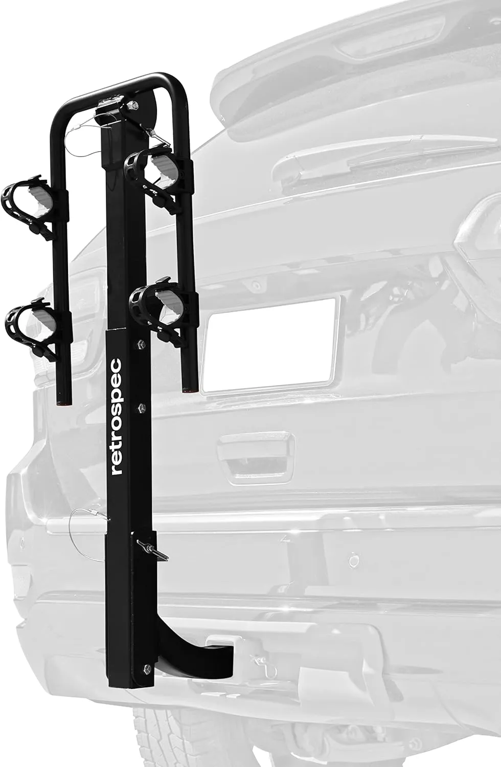 Retrospec Lenox 2-5 - Bike Hitch Rack for Cars, Trucks, SUVs with 2 Hitch | Foldable Steel Frame with Anti-Rattle Adapter, Tie Down Cradles and Straps - Fits Most Frames
