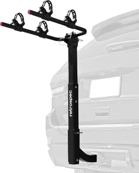 Retrospec Lenox 2-5 - Bike Hitch Rack for Cars, Trucks, SUVs with 2 Hitch | Foldable Steel Frame with Anti-Rattle Adapter, Tie Down Cradles and Straps - Fits Most Frames