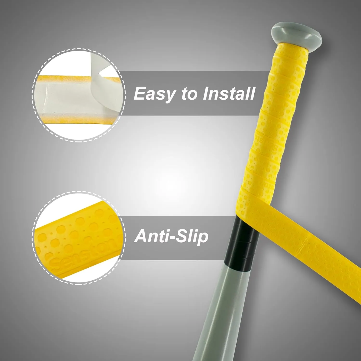 Senston Baseball Softball Bat Grip Tape Anti-Slip Hockey Handle Wrap Grips Tapes,2 Pack