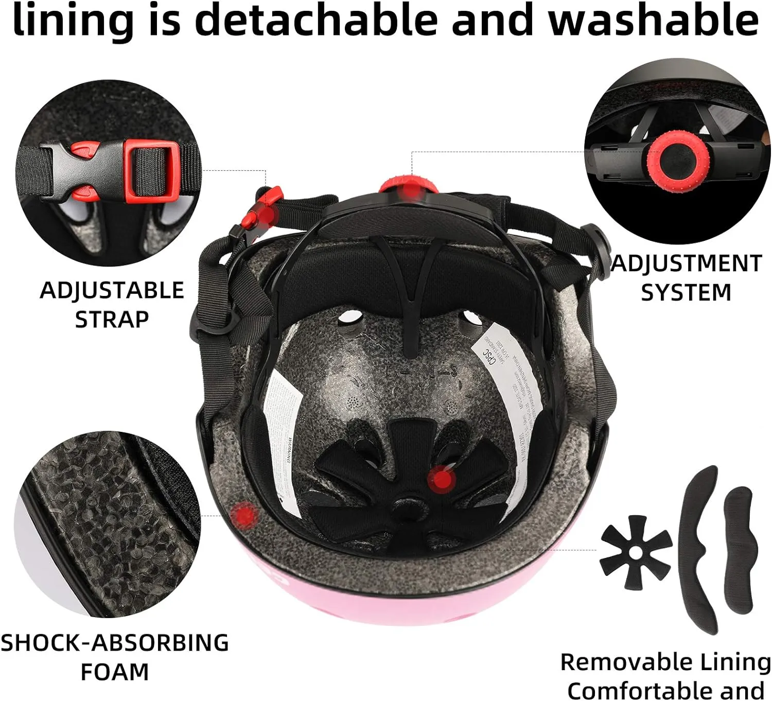 Skateboard Bike Helmet,Adjustable Washable Skate Scooter Helmets for Over 16 Years Youth & Adults Women and Men Climbing,Skateboarding,Cycling Bicycle,Roller Skating,Balance Bike Sports