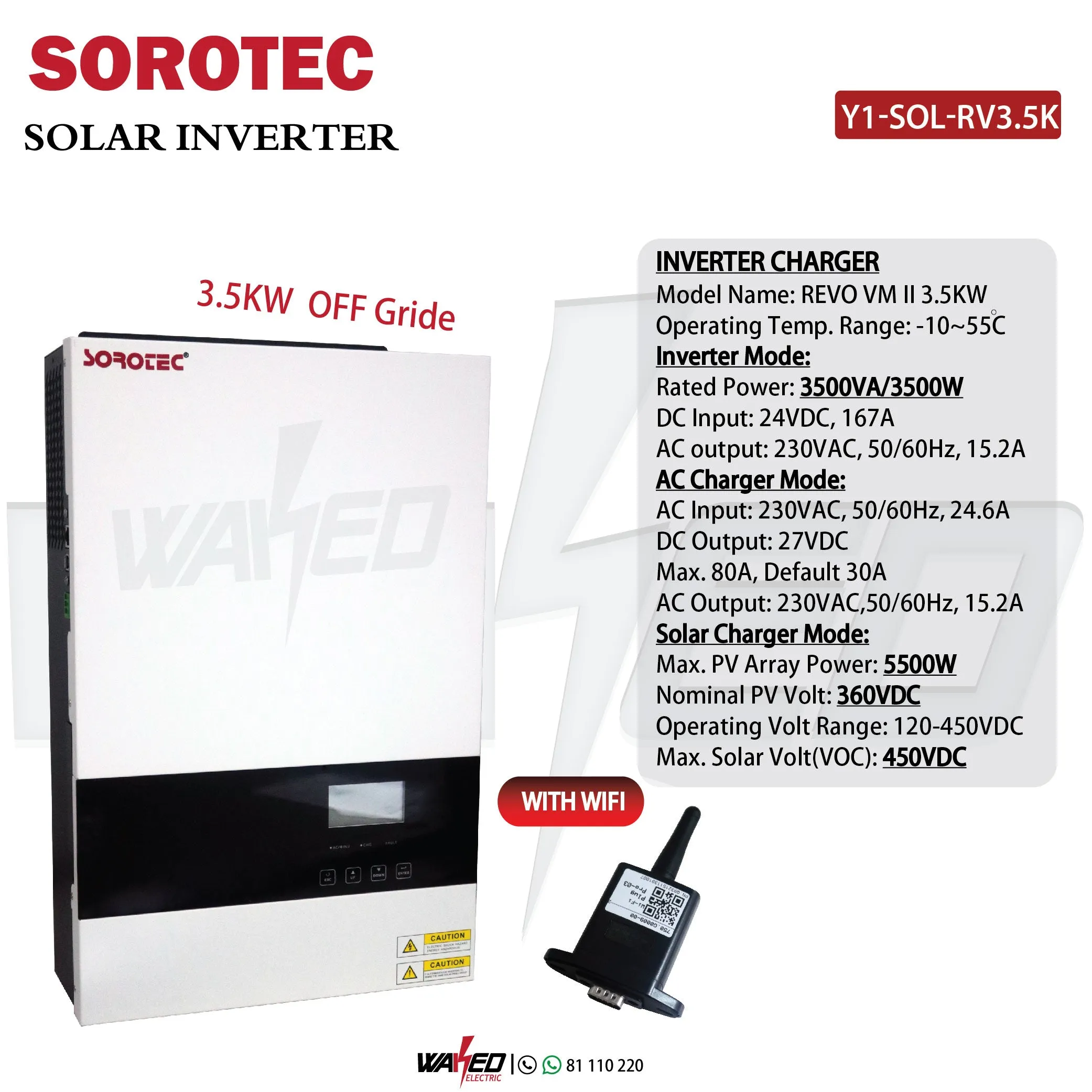 SOLAR INVERTER - OFF GRID - 3.5KW - SOROTEC