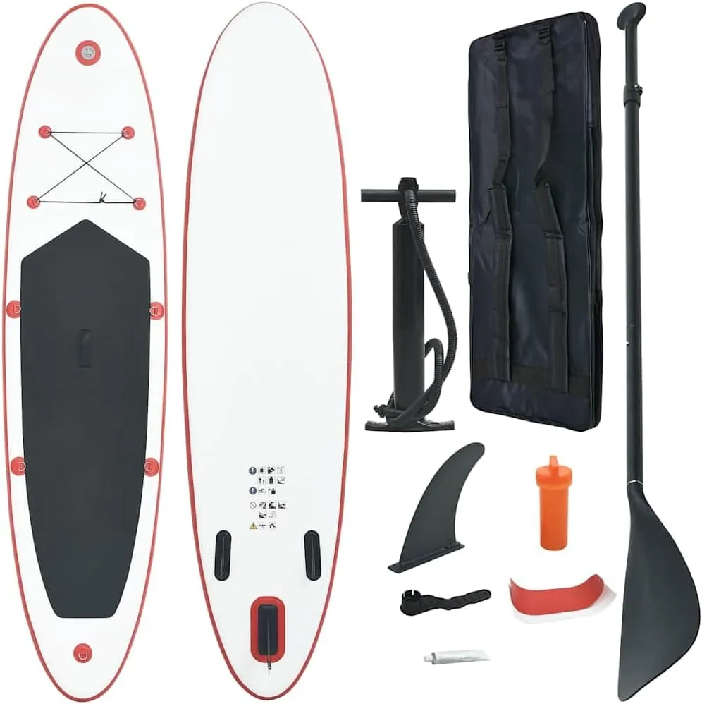 Stand Up Paddle Board Set SUP Surfboard Inflatable Red and White 12,8KG